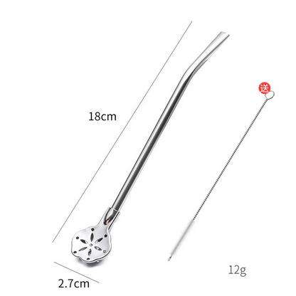 304 Stainless Steel 2-in-1 Straw Spoon – Drink Straw & Stirring Spoon Combo, Detachable Design & Eco-Friendly Reusable ✨