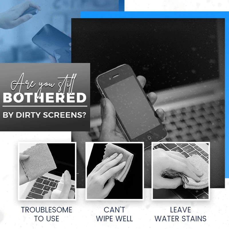 📢📢BUY 1  GET 1 FREE !! ⏰2-in-1 Screen Cleaner & Microfiber Cloth: Spray & Wipe, No Residue, Portable