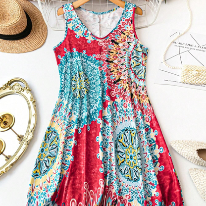 👗 LIMITED-TIME 50% OFF! ✨ Casual Sleeveless A-Line Summer Dress – Printed, Flowy, Lightweight ☀️
