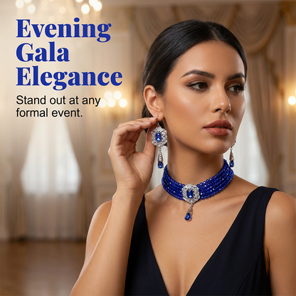 📢📢48% OFF !! ⏰Luxury Crystal Choker & Earring Set