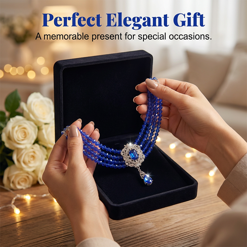 📢📢48% OFF !! ⏰Luxury Crystal Choker & Earring Set