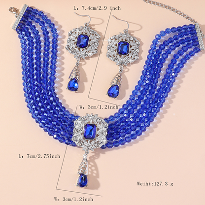 📢📢48% OFF !! ⏰Luxury Crystal Choker & Earring Set