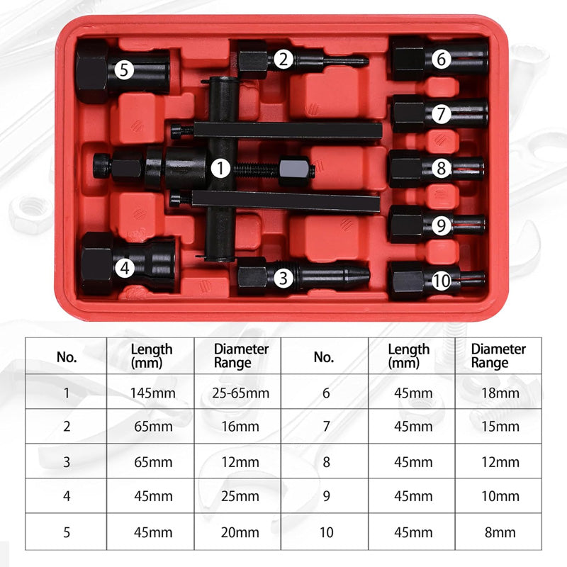 10 PCS Motorcycle Bearing Puller Tool Kit