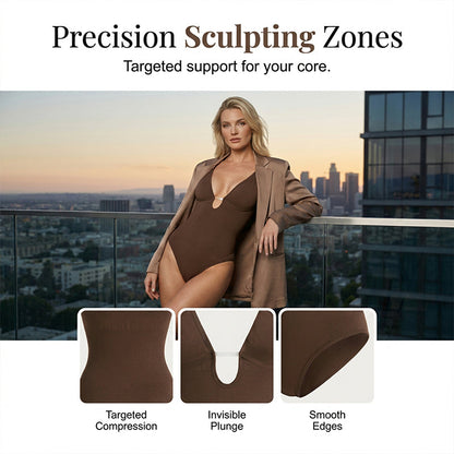 Women's Deep V-Neck Waist Shaping Bodysuit
