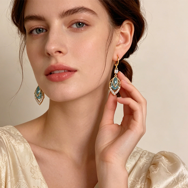 📢📢50% OFF !! ⏰Sky Blue Drop Dangle Hoop Earrings