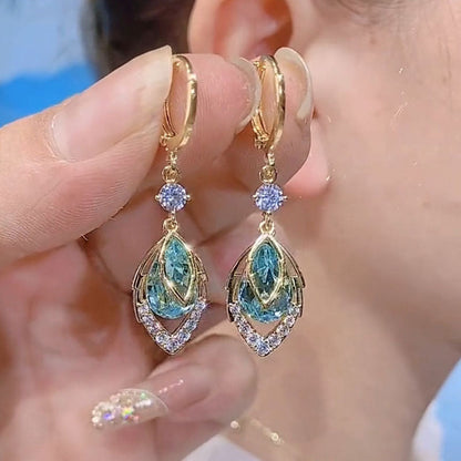 📢📢50% OFF !! ⏰Sky Blue Drop Dangle Hoop Earrings