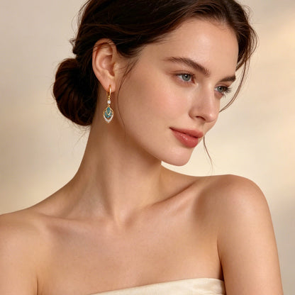 📢📢50% OFF !! ⏰Sky Blue Drop Dangle Hoop Earrings