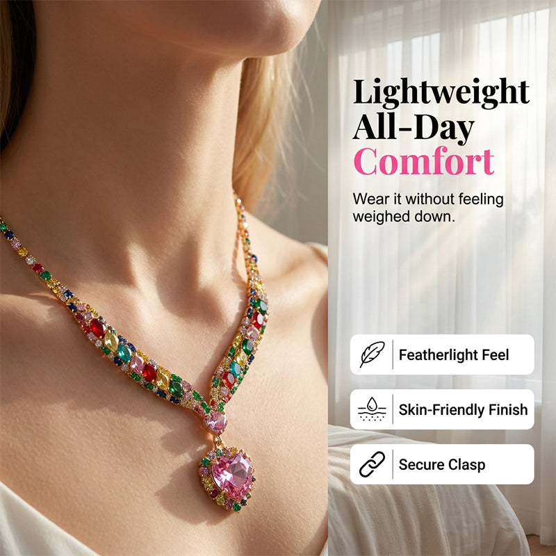 💎 LIMITED-TIME 50% OFF! ✨ Sparkling Heart Jewelry Set – Necklace & Earrings, Elegant, Lightweight 💖