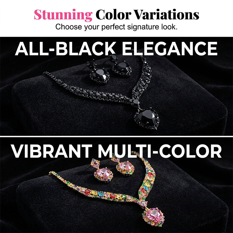 💎 LIMITED-TIME 50% OFF! ✨ Sparkling Heart Jewelry Set – Necklace & Earrings, Elegant, Lightweight 💖