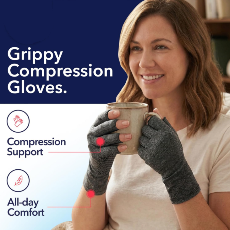 🧤 50% OFF NOW! 👐 Arthritis Compression Gloves with Grip Dots – Relieves hand pain, reduces swelling & improves circulation – breathable fabric, silicone grip & perfect for daily activities or typing 💻