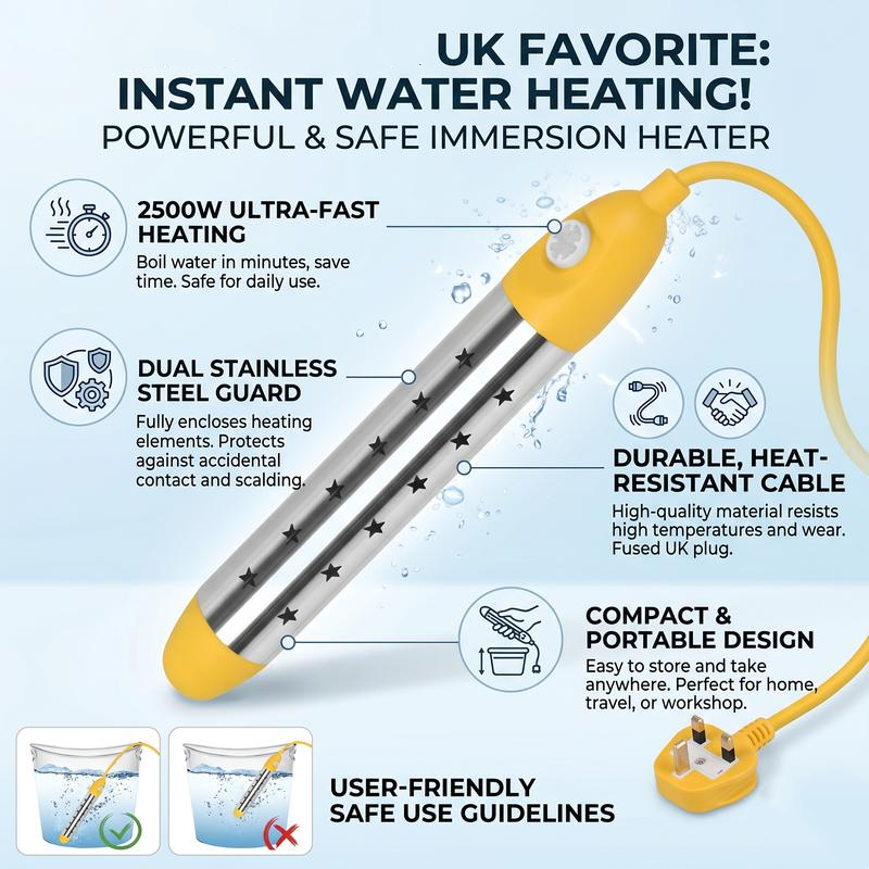 🏆LAST DAY SALE 50% OFF🔥Safe Anti-Scald Immersion Heater for Travel & Home