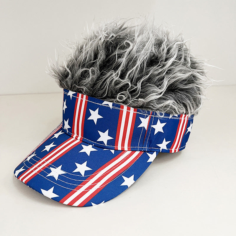 🧢 50% OFF NOW! 😂 Novelty Wig Baseball Cap – Fake Spiky Hair, Adjustable & Sun Protection – Party, Game Day or Just for Laughs ✨