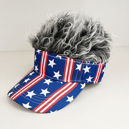 🧢 50% OFF NOW! 😂 Novelty Wig Baseball Cap – Fake Spiky Hair, Adjustable & Sun Protection – Party, Game Day or Just for Laughs ✨