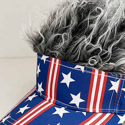 🧢 50% OFF NOW! 😂 Novelty Wig Baseball Cap – Fake Spiky Hair, Adjustable & Sun Protection – Party, Game Day or Just for Laughs ✨