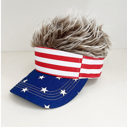 🧢 50% OFF NOW! 😂 Novelty Wig Baseball Cap – Fake Spiky Hair, Adjustable & Sun Protection – Party, Game Day or Just for Laughs ✨