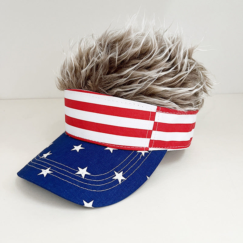 🧢 50% OFF NOW! 😂 Novelty Wig Baseball Cap – Fake Spiky Hair, Adjustable & Sun Protection – Party, Game Day or Just for Laughs ✨