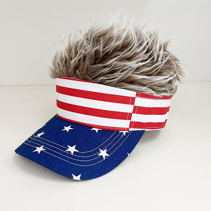 🧢 50% OFF NOW! 😂 Novelty Wig Baseball Cap – Fake Spiky Hair, Adjustable & Sun Protection – Party, Game Day or Just for Laughs ✨