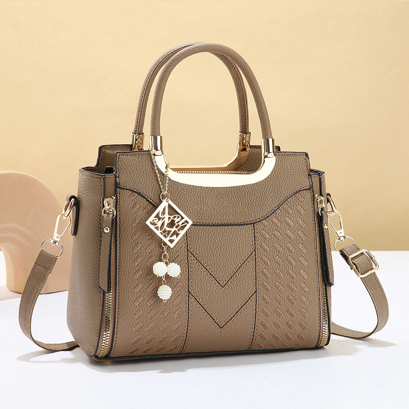 👜 LIMITED-TIME 50% OFF! ✨ Women's Top-Handle Satchel – V-Stitched, Gold Hardware, Multi-Compartment 🌸