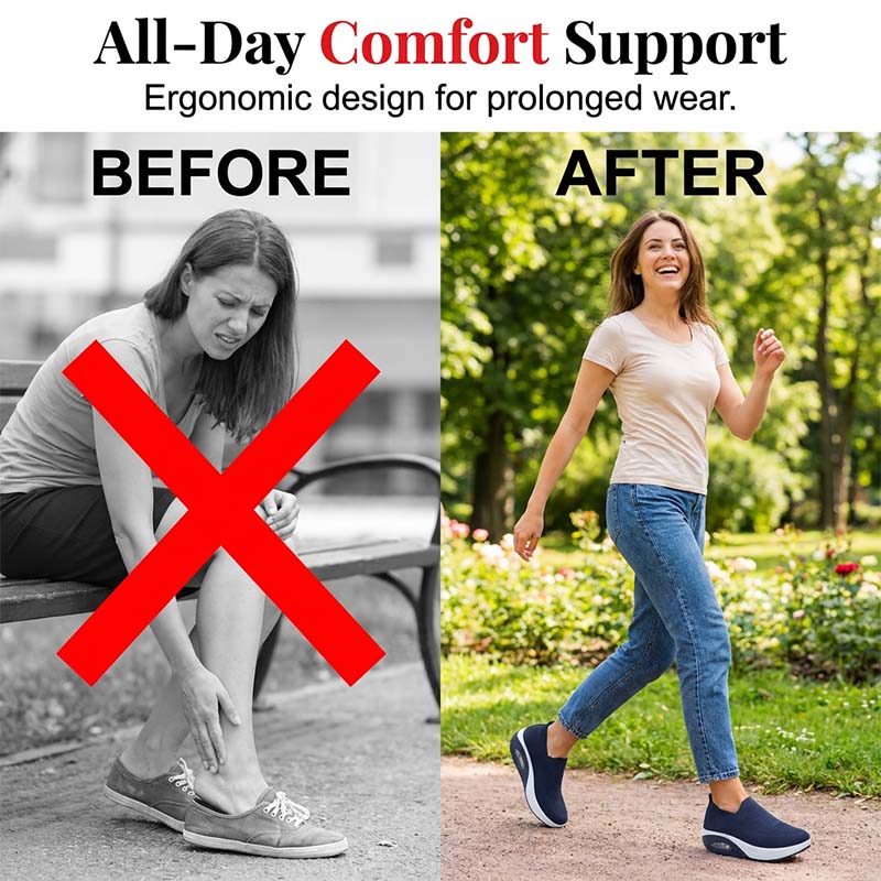 👟 LIMITED-TIME 50% OFF! ✨ Air Cushion Slip-On Walking Shoes – Breathable, Shock-Absorbing, All-Day Comfort 🌿
