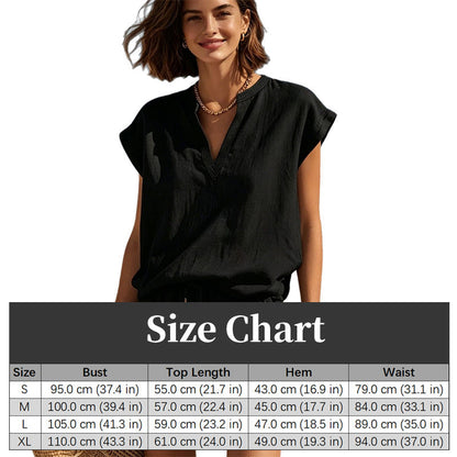 👗 LIMITED-TIME 50% OFF! ✨ Women's V-Neck Top & Shorts Set – Breathable, Drawstring, Vacation Ready ☀️