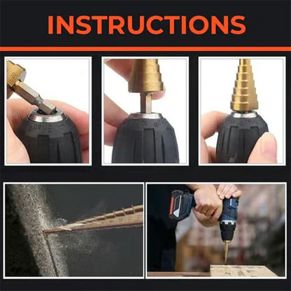 6 PCS Pagoda-Shaped Drill Bits Set with Storage Case