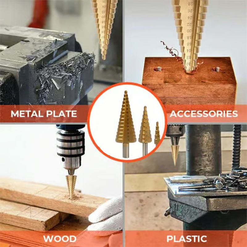 6 PCS Pagoda-Shaped Drill Bits Set with Storage Case