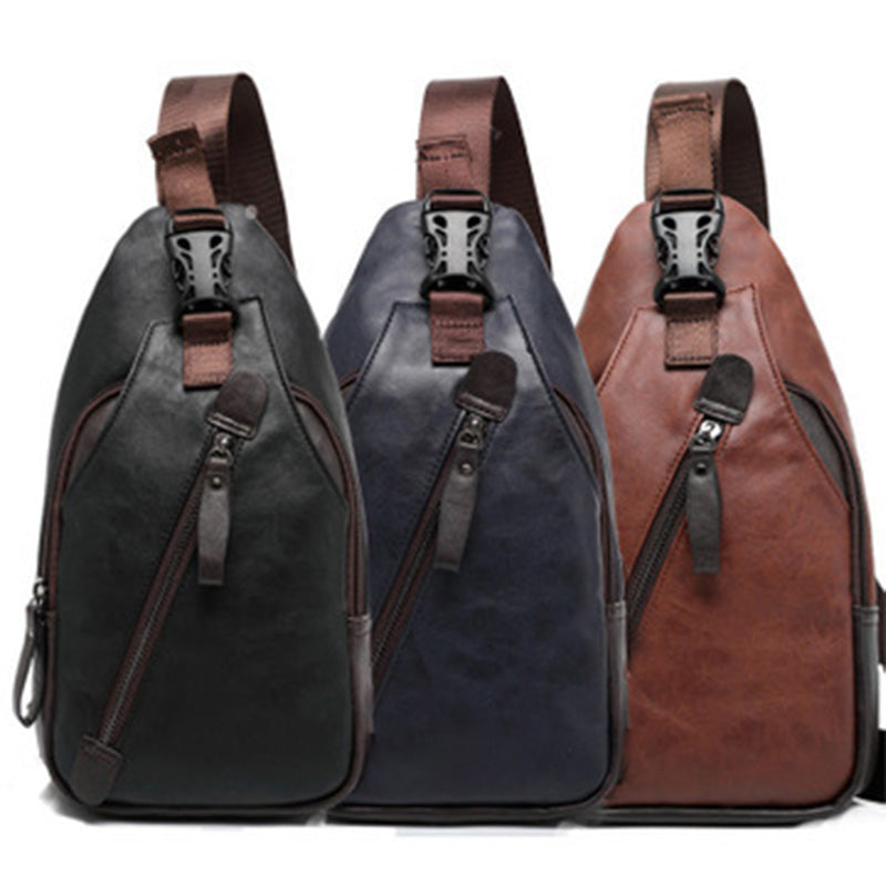 🎒 50% OFF NOW! 🧳 Men's PU Leather Chest Bag – Lightweight, Organized & 3-in-1 Style – Wear as Chest Pack, Shoulder Bag or Handbag 🔥