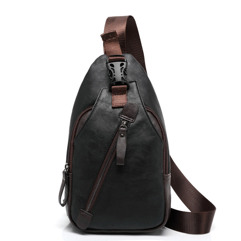 🎒 50% OFF NOW! 🧳 Men's PU Leather Chest Bag – Lightweight, Organized & 3-in-1 Style – Wear as Chest Pack, Shoulder Bag or Handbag 🔥