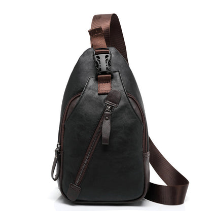 🎒 50% OFF NOW! 🧳 Men's PU Leather Chest Bag – Lightweight, Organized & 3-in-1 Style – Wear as Chest Pack, Shoulder Bag or Handbag 🔥