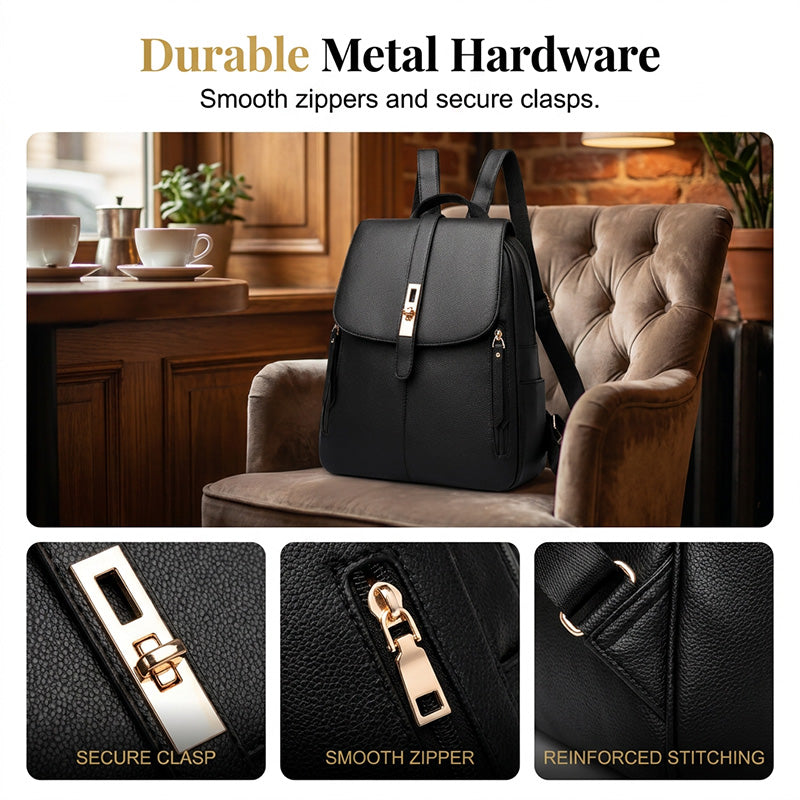 Women PU Leather Backpack Fashion Shoulder Bag for Travel