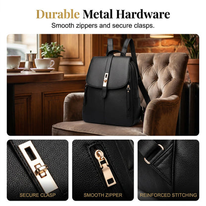 Women PU Leather Backpack Fashion Shoulder Bag for Travel