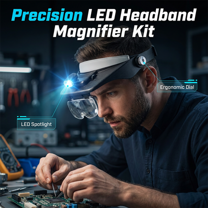 📢📢50% OFF !! ⏰LED Headband Magnifier with 4 Lenses