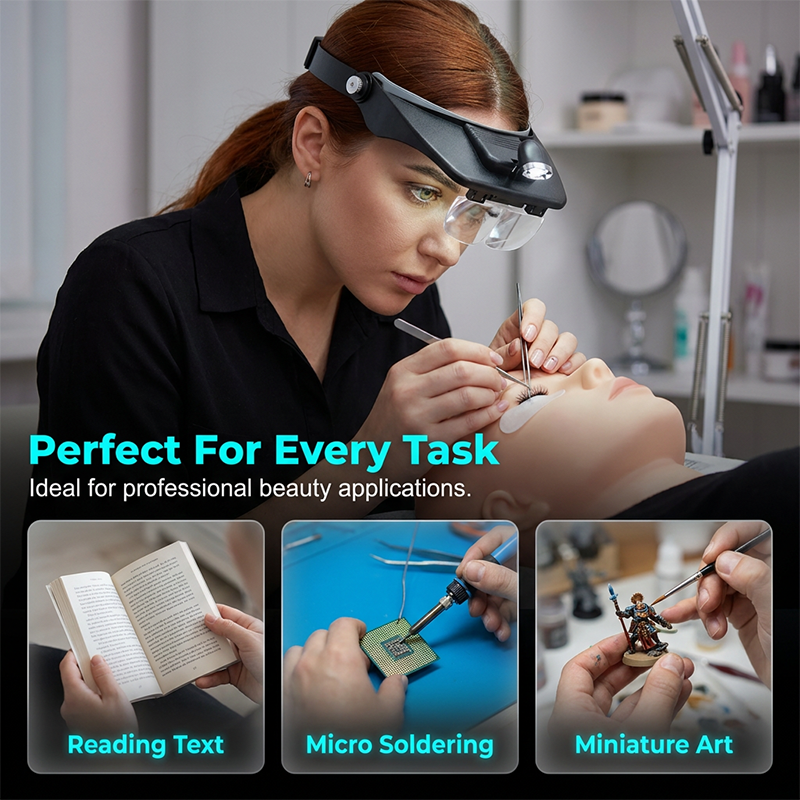 📢📢50% OFF !! ⏰LED Headband Magnifier with 4 Lenses