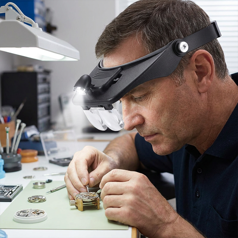 📢📢50% OFF !! ⏰LED Headband Magnifier with 4 Lenses