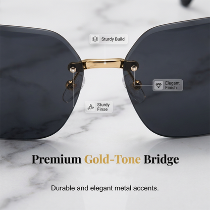 🕶️ LIMITED-TIME 50% OFF! 💥 Rimless Oversized Square Sunglasses – Gradient Lens, Glitter Details, UV Protection ✨