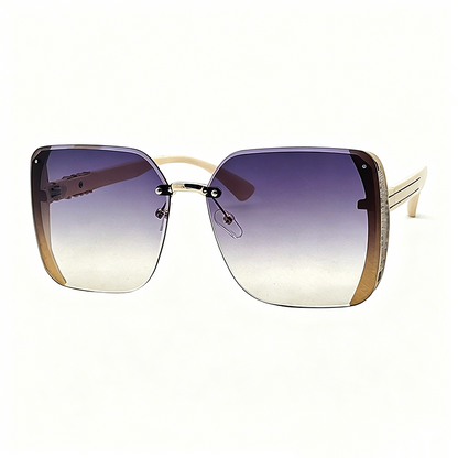 🕶️ LIMITED-TIME 50% OFF! 💥 Rimless Oversized Square Sunglasses – Gradient Lens, Glitter Details, UV Protection ✨