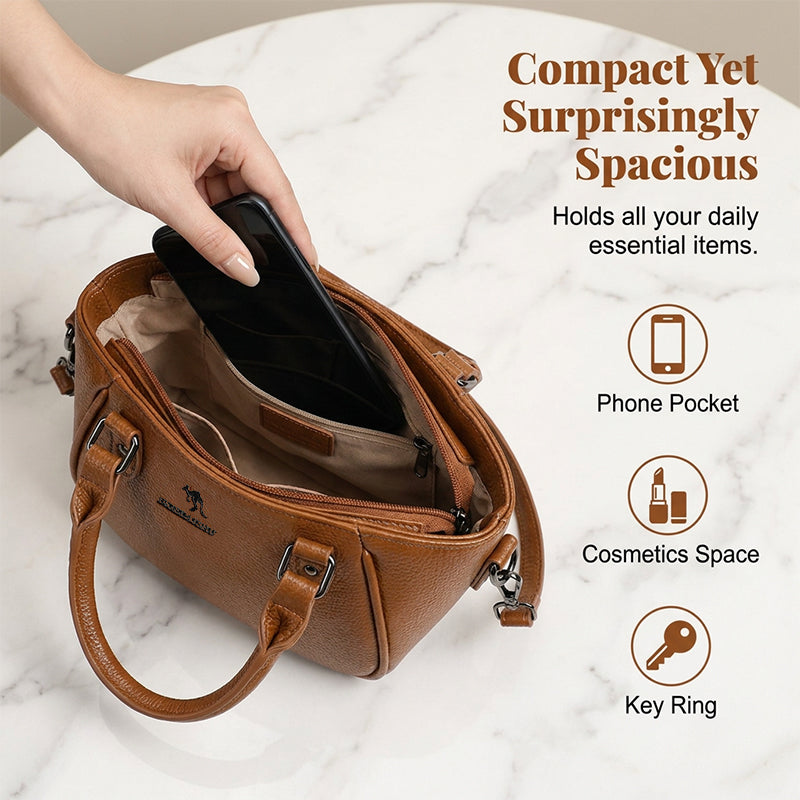 👜 LIMITED-TIME 50% OFF! ✨ Retro Boston Handbag – Pebbled Texture, Crossbody, Compact & Spacious 🎀