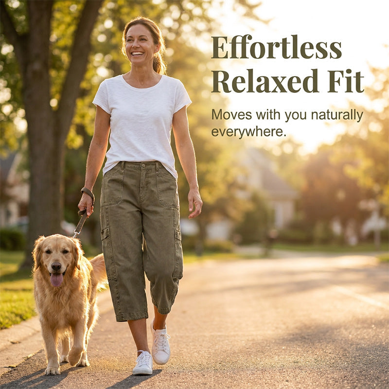 👖 52% OFF NOW! 🌿 Women's Relaxed Casual Cargo Capris – Spacious Utility Pockets, Breathable Fabric & Relaxed Fit – Everyday Comfort, Warm Weather Ready ✨