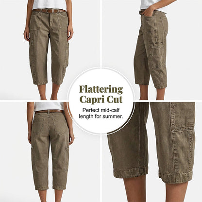 👖 52% OFF NOW! 🌿 Women's Relaxed Casual Cargo Capris – Spacious Utility Pockets, Breathable Fabric & Relaxed Fit – Everyday Comfort, Warm Weather Ready ✨