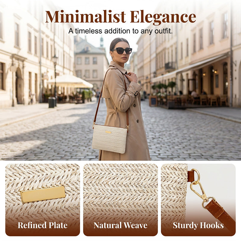 📢📢50% OFF !! ⏰Women's Woven Straw Shoulder Clutch Bag