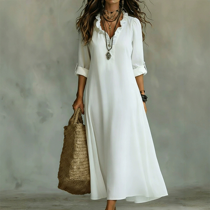 📢📢42% OFF !! ⏰Bohemian Ruffle V-Neck Maxi Dress