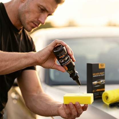🚗 LIMITED-TIME 50% OFF! 💥 Ultimate Headlight Renovation Liquid – Removes Yellowing, UV Protection, Kit Included ✨