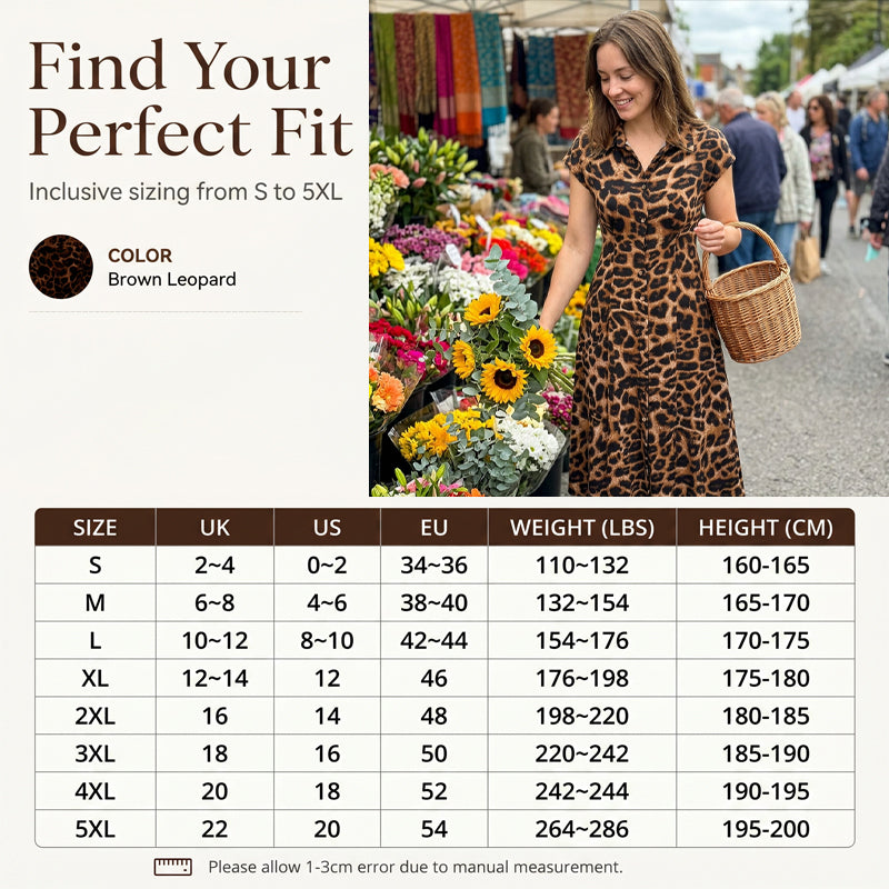 📢📢40% OFF !! ⏰Women's Elegant Leopard Print Lapel Dress✨