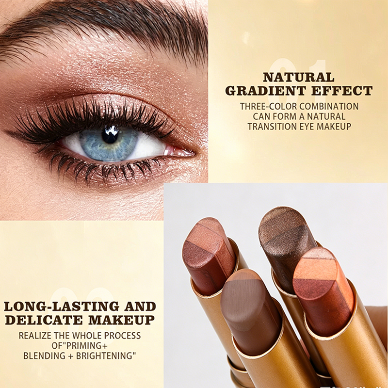 💄 LIMITED-TIME 50% OFF! 💥 3-in-1 Gradient Eyeshadow Stick – One-Swipe, Waterproof, Curved Nib ✨