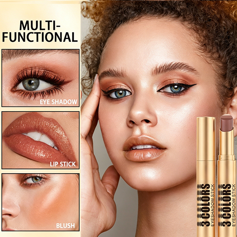 💄 LIMITED-TIME 50% OFF! 💥 3-in-1 Gradient Eyeshadow Stick – One-Swipe, Waterproof, Curved Nib ✨