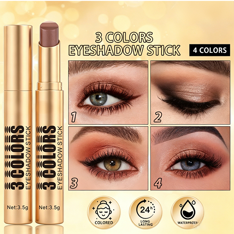 💄 LIMITED-TIME 50% OFF! 💥 3-in-1 Gradient Eyeshadow Stick – One-Swipe, Waterproof, Curved Nib ✨