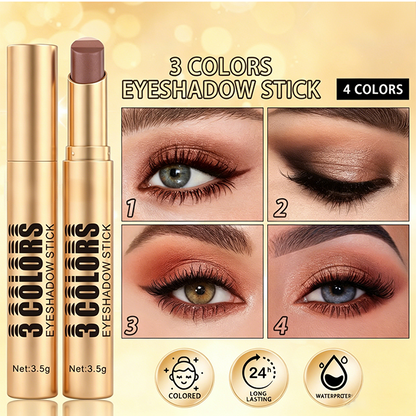💄 LIMITED-TIME 50% OFF! 💥 3-in-1 Gradient Eyeshadow Stick – One-Swipe, Waterproof, Curved Nib ✨