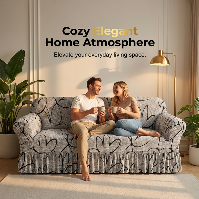 📢📢50% OFF !! ⏰High-Stretch Sofa Slipcover – Ruffled Hem & Full Protection