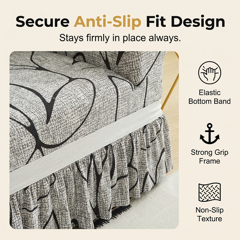 📢📢50% OFF !! ⏰High-Stretch Sofa Slipcover – Ruffled Hem & Full Protection