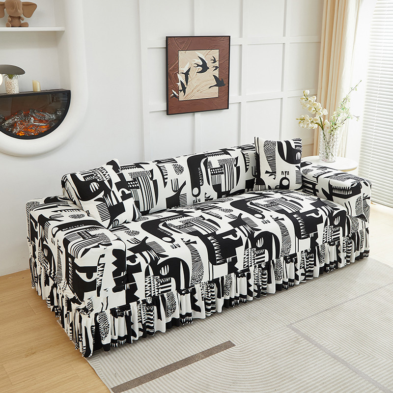 📢📢50% OFF !! ⏰High-Stretch Sofa Slipcover – Ruffled Hem & Full Protection
